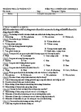 Đề kiểm tra 15 phút môn Sinh học 8